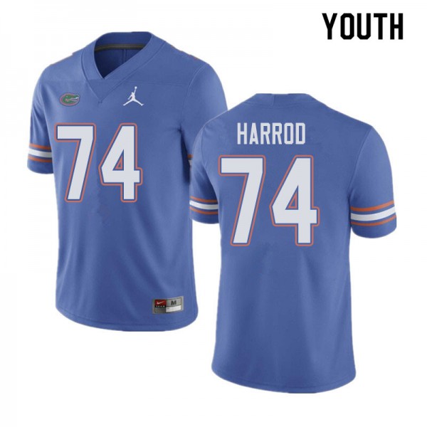 Jordan Brand Youth #74 Will Harrod Florida Gators College Football Jerseys Blue